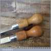 2 No: Vintage Marples Cabinet Makers Beech Handled Screwdrivers - Fully Refurbished