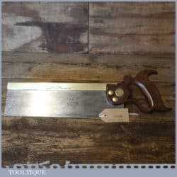 Rare Antique 19th C Henry Disston Philadelphia USA 12” Brass Back Tenon Saw - Sharpened