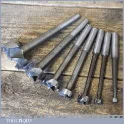 Set 7 No: Vintage Machine Forstner Bits ⅜” to 2" - Good Condition