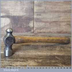 T12636 - Vintage ball pein hammer stamped with crowsfoot broad arrow and dated 1952, with wooden handle and in good used condition.