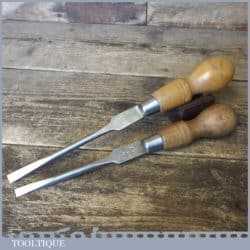2 Vintage Cabinet Makers Beech Handled Screwdrivers - Fully Refurbished