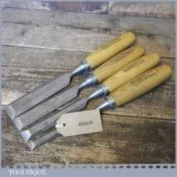 4 No. Vintage Marples Ridgeway Bevel Edge Chisels - Sharpened Honed