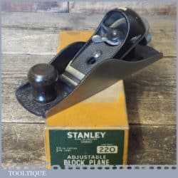 Vintage Boxed Stanley No: 220 Adjustable Block Plane - Fully Refurbished