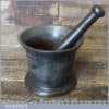Rare Antique Kitchenalia Cannon Style Cast Iron Mortar And Pestle