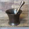 Antique Georgian Kitchenalia Solid Brass Mortar And Pestle - Good Condition