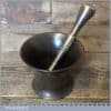 Antique Georgian Kitchenalia Solid Brass Mortar And Pestle - Good Condition