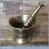 Large Antique Georgian Kitchenalia Decorative Solid Brass Mortar And Pestle