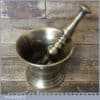 Large Antique Georgian Kitchenalia Decorative Solid Brass Mortar And Pestle