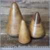 3 No: Vintage Plumber’s Lignum Vitae Turnpins - Good Condition