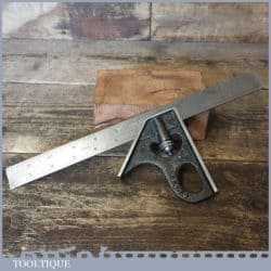 Vintage J Rabone No: 1901 Steel Adjustable Combination Square - Good Condition