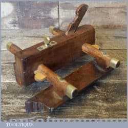 Antique Gough & Bowen 1839-1859 Beech Brass Sash Fillister- Boxwood Wedges