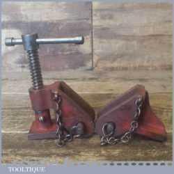 Vintage Pair Cast Steel Sash Clamp Heads - Good Condition