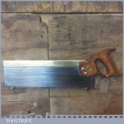 Vintage Henry Disston Philadelphia USA 14” Brass Back Tenon Saw - Sharpened