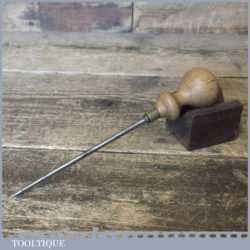 Vintage Saddlers Leatherworking Wooden Handled Awl - Good Condition
