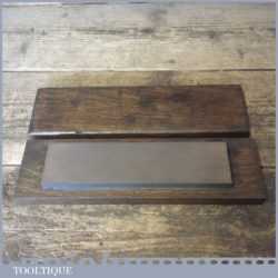 Vintage 8” x 2” Carborundum Oil Stone Mahogany Box - Lapped Flat
