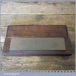 Vintage 8” x 2” Medium Grit Oil Stone Mahogany Box - Lapped Flat