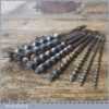 Vintage Set 8 Double Spur Screw Auger Bits ¼ ” – 1” - Good Condition