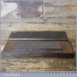 Vintage 7” X 1 ¾” Medium Grit Oil Stone Mahogany Box - Lapped Flat