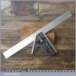 Vintage Cast Steel Adjustable Combination Square - Fully Refurbished