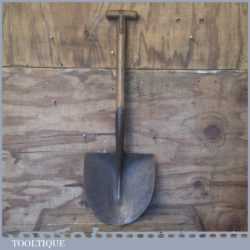 Scarce Vintage Open Socket Pointed Shovel - Strapped T Shaped Crutch Handle