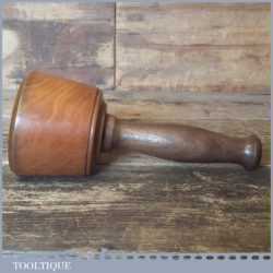 Old Lignum Vitae Hand Turned Carving Mallet Walnut Handle Boxwood Wedge