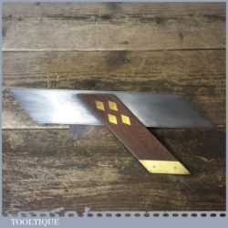 Vintage Carpenter’s 12” Mahogany Brass Mitre Hook Square - Good Condition