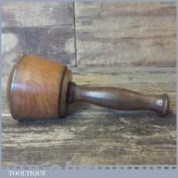 Old Lignum Vitae Hand Turned Carving Mallet Walnut Handle Boxwood Wedge