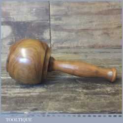 Old Lignum Vitae Hand Turned Carving Mallet Yew Handle Ebony Wedge