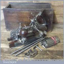 Vintage Stanley USA No: 45 Combination Plough Plane With 22 Cutters