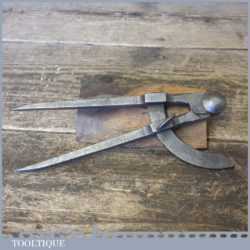 Vintage Leatherworking 7” Square Leg Cast Steel Wing Dividers - Good Condition