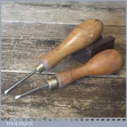 2 No: Vintage Bradawls Beechwood Handles - Good Condition
