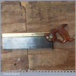 Vintage W Tyzack & Turner Nonpareil 10” Brass Back Tenon Saw 13 TPI - Sharpened