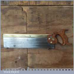 Vintage C 1903 Sanderson & Newbould 14” Brass Back Bench Saw 10 TPI - Sharpened