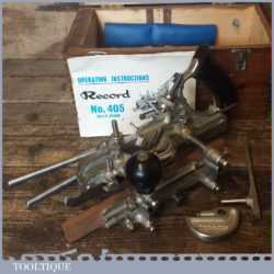 Vintage Boxed Record No: 405 Combination Plough Plane 22 Cutters - Fully Refurbished