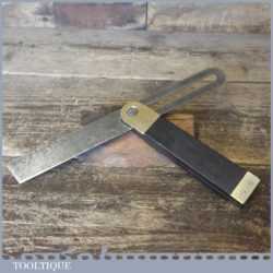 Vintage Carpenters Ebony Brass Sliding Bevel - Good Condition