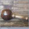 Old Lignum Vitae Hand Turned Carving Mallet - Meranti Handle Ebony Wedge