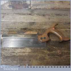 Scarce Antique Samuel Tyzack & Son 9” brass back dovetail saw with 16 tpi and a pistol grip handle, fully refurbished and sharpened as a rip ready for use. Stamped ‘Silver Steel’ and the address Railway Arch, 345 Old Street. E.C. dating it to 1876.