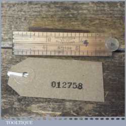 Vintage Miniature Hockley Abbey No: 1150 Boxwood Brass 4 Fold 12” Ruler