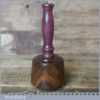 Old Lignum Vitae Hand Turned Carving Mallet Purple Heart Handle