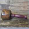 Old Lignum Vitae Hand Turned Carving Mallet Purple Heart Handle
