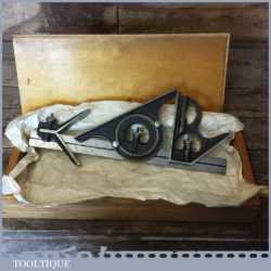 Vintage Boxed Brown & Sharpe USA Steel Combination Square Protractor Centre Finder