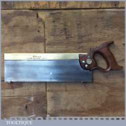 Antique G P Preston & Sons 14” Brass Back Tenon Saw - Sharpened