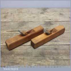 Pair of Vintage Beech Wood Pattern Makers 5 ½” Round Sole Planes