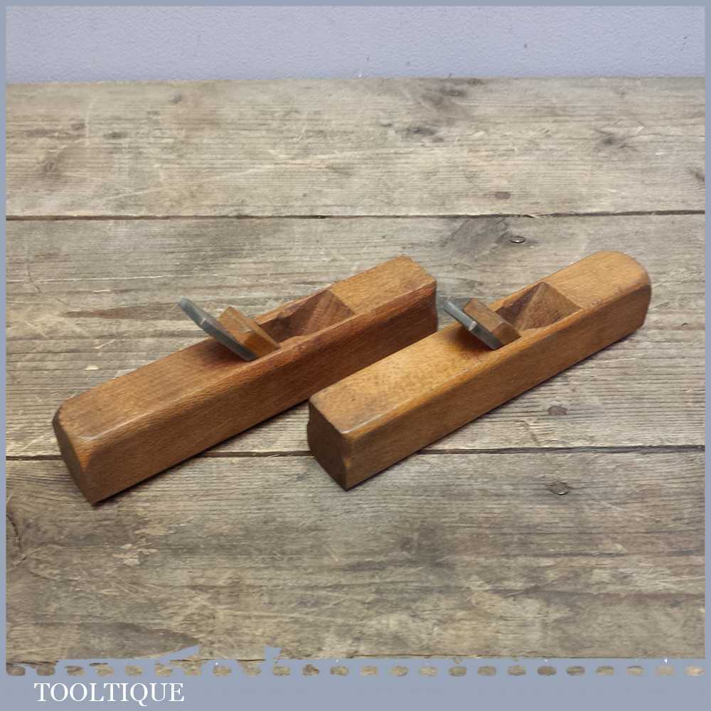 Pair of Vintage Beech Wood Pattern Makers 5 ½” Round Sole Planes