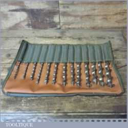 Vintage Set 13 No: Double Spur Screw Auger Bits 1/4” – 1” Good Condition