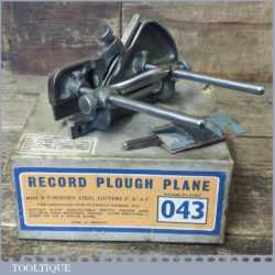 Vintage Boxed Record No: 043 Plough Plane 3 Cutters - Fully Refurbished