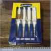 Vintage Boxed Set 5 No: Marples Blue Chip Bevel Edge Chisels 1/4” 3/8” 1/ 2” 3/4” 1”