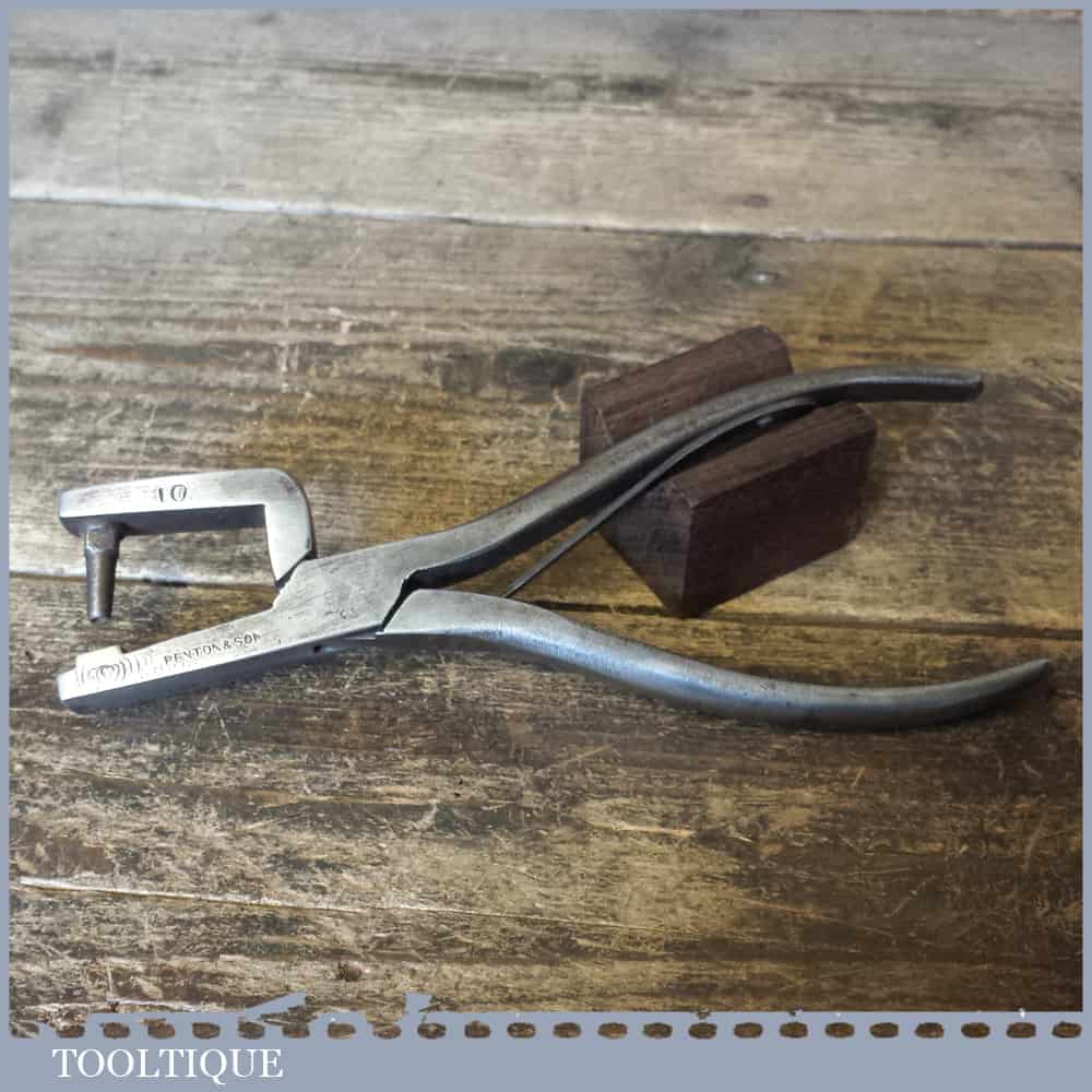 Vintage Pair Penton & Son Leatherworking Hole Punch Pliers - Good Condition