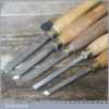 Set 5 No: Vintage Wood Turning Chisels Assorted Makers - Good Condition