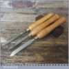 3 No: Vintage Wood Turning Chisels Beech Handles - Sharpened Honed